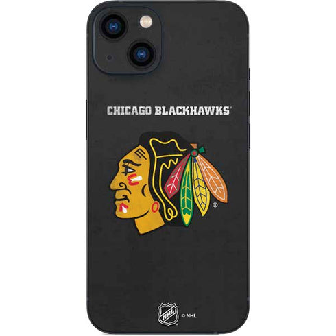 NHL Chicago Blackhawks Distressed iPhone 14 Plus Skin