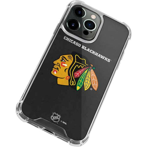 NHL Chicago Blackhawks Distressed iPhone 14 Pro Clear Case