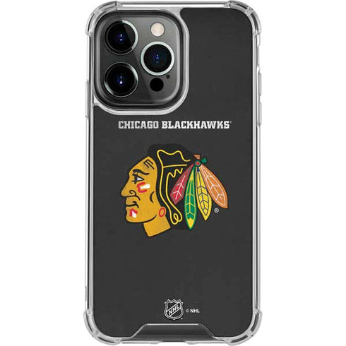 NHL Chicago Blackhawks Distressed iPhone 14 Pro Clear Case