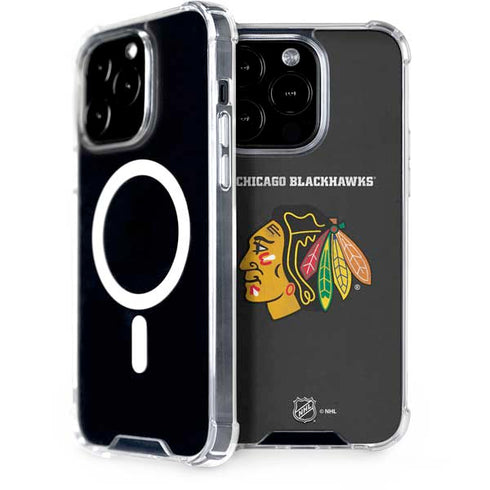 NHL Chicago Blackhawks Distressed iPhone 15 Pro MagSafe Case