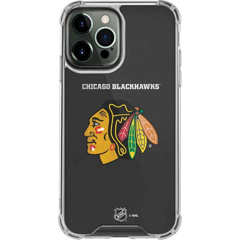 NHL Chicago Blackhawks Distressed iPhone 14 Pro Max Clear Case