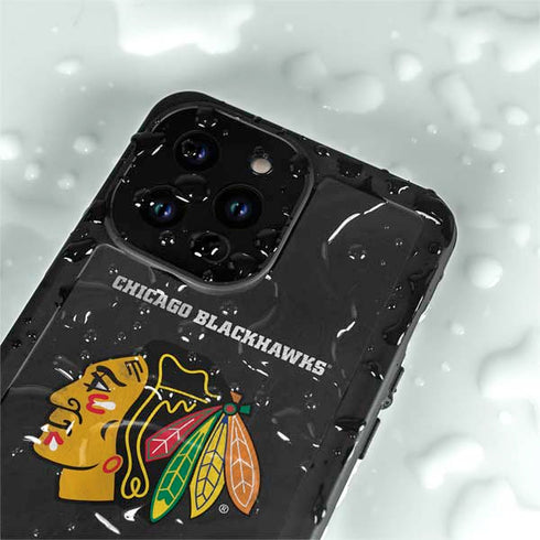 NHL Chicago Blackhawks Distressed iPhone 14 Pro Max Waterproof Case