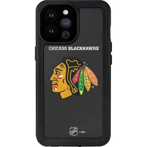 NHL Chicago Blackhawks Distressed iPhone 14 Pro Max Waterproof Case