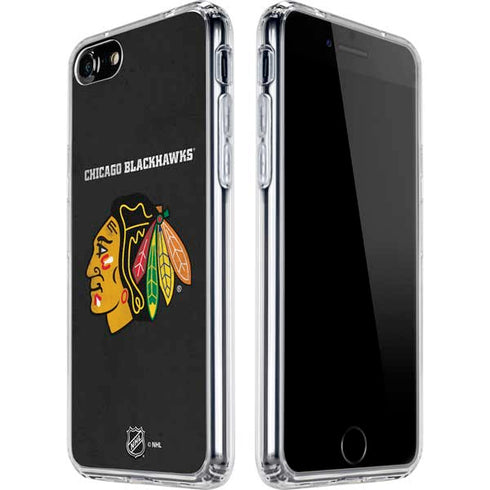 NHL Chicago Blackhawks Distressed iPhone SE (2nd & 3rd Gen) Clear Case
