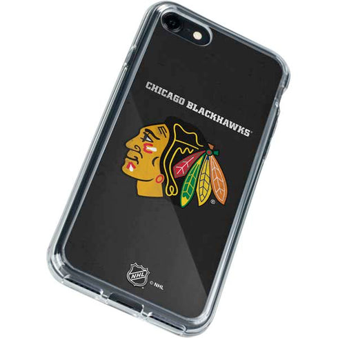 NHL Chicago Blackhawks Distressed iPhone SE (2nd & 3rd Gen) Clear Case