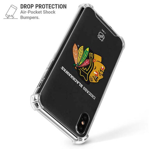 NHL Chicago Blackhawks Distressed iPhone XS Max Clear Case