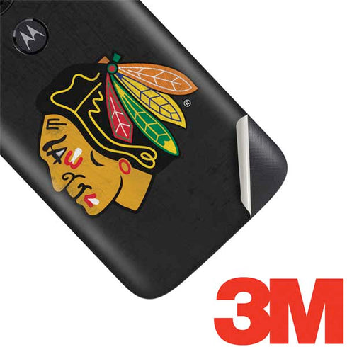 NHL Chicago Blackhawks Distressed Moto E5 Play Skin