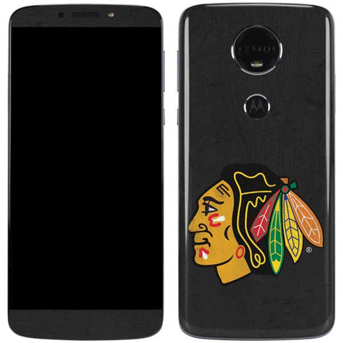 NHL Chicago Blackhawks Distressed Moto E5 Plus Skin