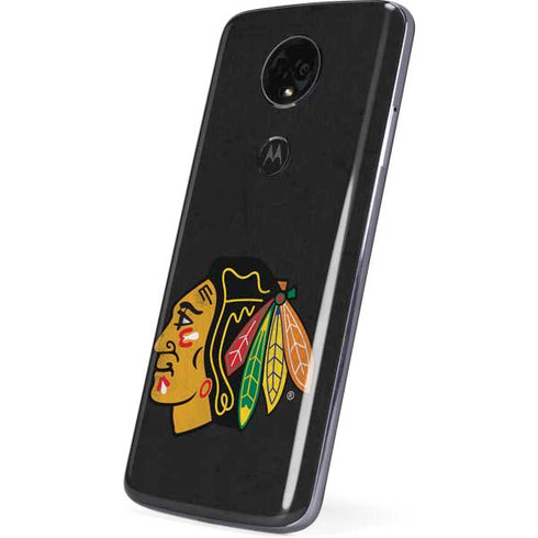 NHL Chicago Blackhawks Distressed Moto E5 Plus Skin