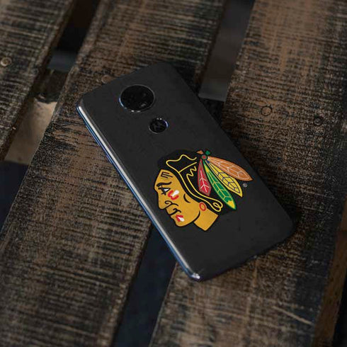 NHL Chicago Blackhawks Distressed Moto E5 Plus Skin