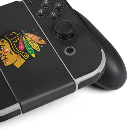 NHL Chicago Blackhawks Distressed Nintendo Switch OLED (2021) Skin