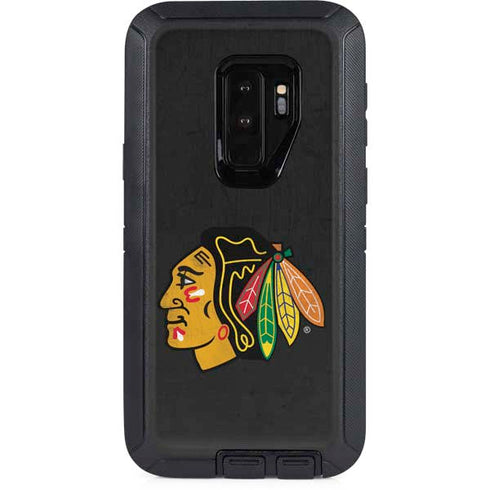 NHL Chicago Blackhawks Distressed Otterbox Defender Galaxy Skin