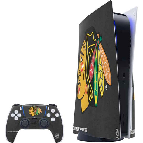 NHL Chicago Blackhawks Distressed PS5 Bundle Skin