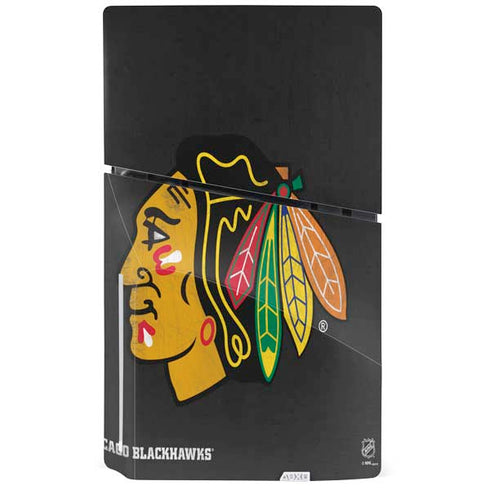 NHL Chicago Blackhawks Distressed PS5 Slim Disk Console Skin