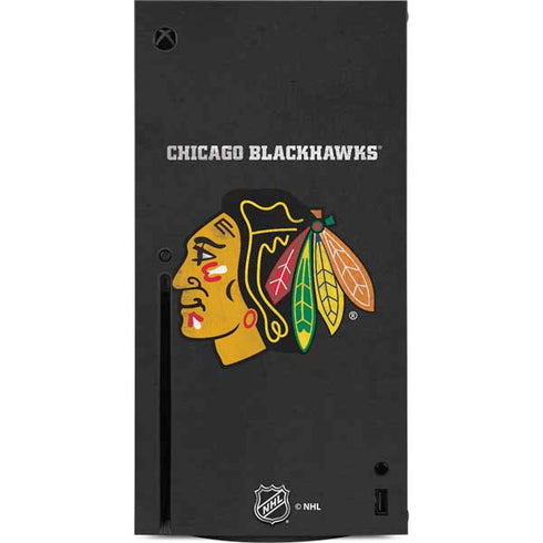 NHL Chicago Blackhawks Distressed Xbox Series X Console Skin
