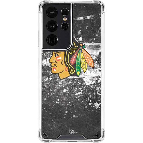 NHL Chicago Blackhawks Frozen Galaxy S21 Ultra 5G Clear Case