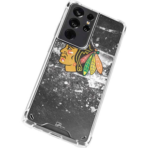 NHL Chicago Blackhawks Frozen Galaxy S21 Ultra 5G Clear Case