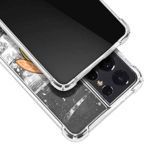 NHL Chicago Blackhawks Frozen Galaxy S21 Ultra 5G Clear Case