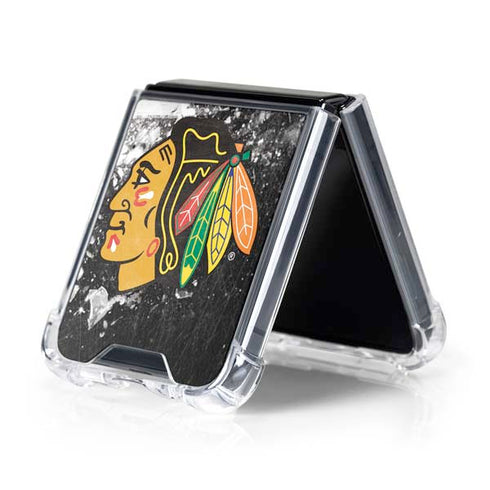 NHL Chicago Blackhawks Frozen Galaxy Z Flip5 5G Clear Case