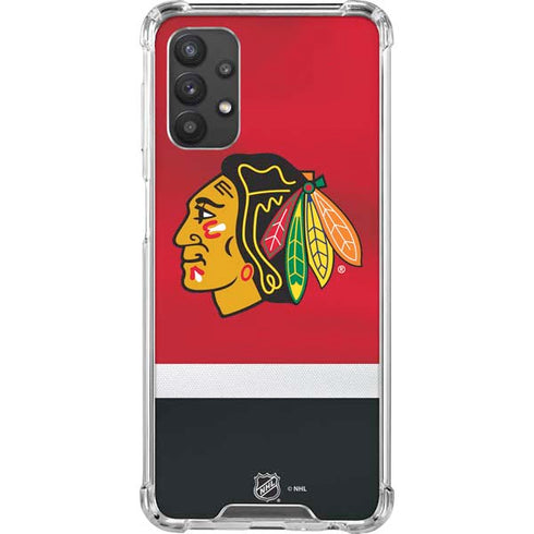 NHL Chicago Blackhawks Jersey Galaxy A32 5G Clear Case