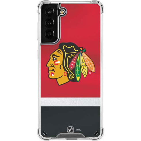 NHL Chicago Blackhawks Jersey Galaxy S21 Plus 5G Clear Case