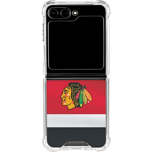 NHL Chicago Blackhawks Jersey Galaxy Z Flip5 5G Clear Case