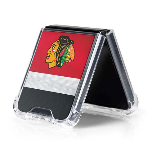 NHL Chicago Blackhawks Jersey Galaxy Z Flip5 5G Clear Case