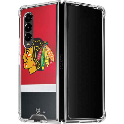 NHL Chicago Blackhawks Jersey Galaxy Z Fold4 5G Clear Case