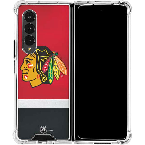 NHL Chicago Blackhawks Jersey Galaxy Z Fold4 5G Clear Case