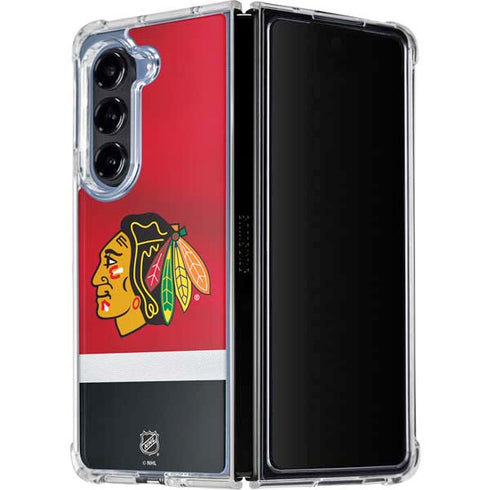 NHL Chicago Blackhawks Jersey Galaxy Z Fold5 5G Clear Case