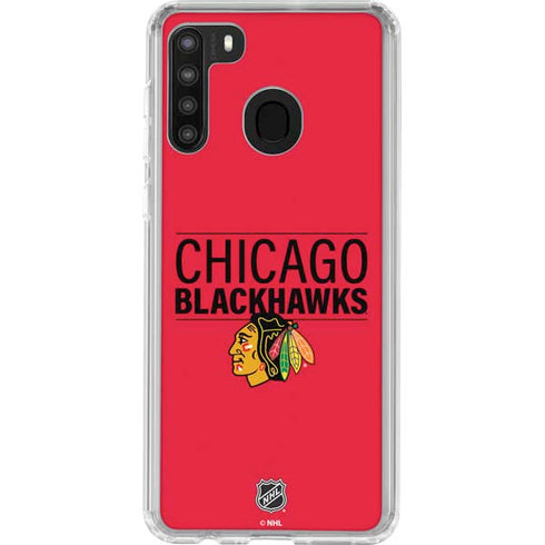 NHL Chicago Blackhawks Lineup Galaxy A21 Clear Case
