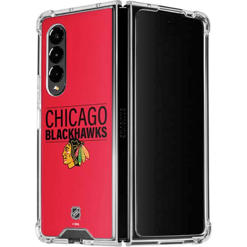 NHL Chicago Blackhawks Lineup Galaxy Z Fold4 5G Clear Case