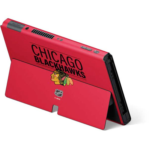 NHL Chicago Blackhawks Lineup Nintendo Switch OLED (2021) Skin