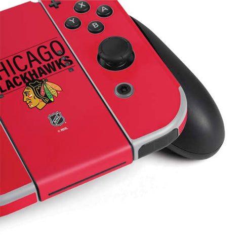 NHL Chicago Blackhawks Lineup Nintendo Switch OLED (2021) Skin