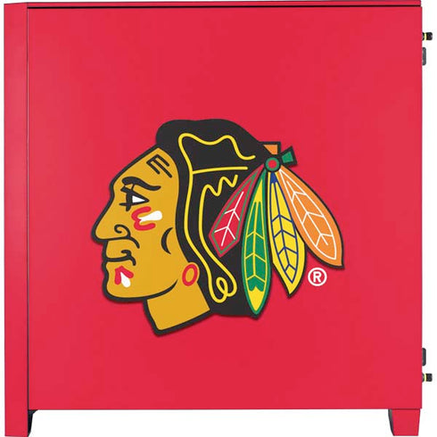 NHL Chicago Blackhawks Solid Background Corsair 4000D Tempered Glass Mid-Tower ATX Case Skin