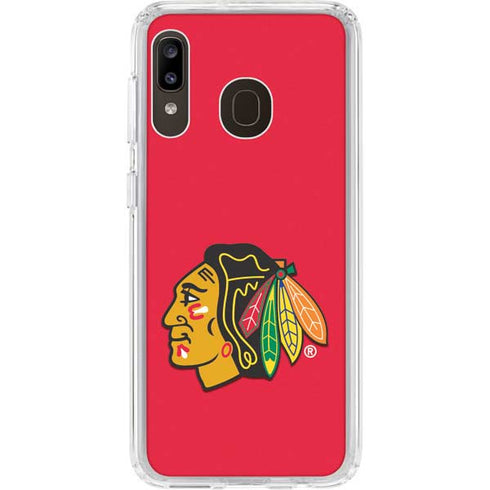NHL Chicago Blackhawks Solid Background Galaxy A20 Clear Case