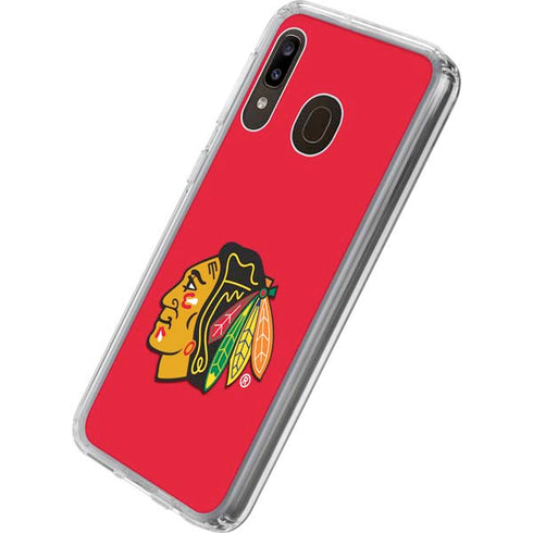 NHL Chicago Blackhawks Solid Background Galaxy A20 Clear Case
