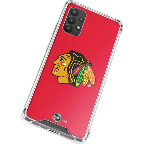 NHL Chicago Blackhawks Solid Background Galaxy A32 5G Clear Case