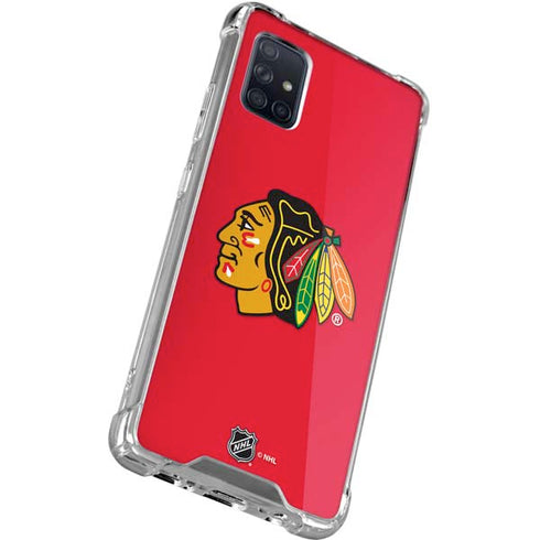 NHL Chicago Blackhawks Solid Background Galaxy A51 5G Clear Case