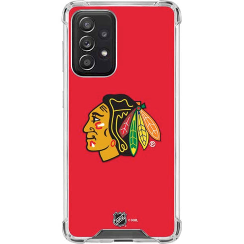 NHL Chicago Blackhawks Solid Background Galaxy A52 5G Clear Case