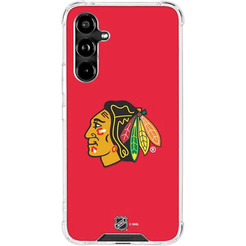 NHL Chicago Blackhawks Solid Background Galaxy A54 5G Clear Case