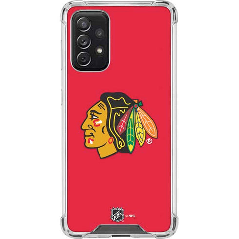 NHL Chicago Blackhawks Solid Background Galaxy A72 5G Clear Case