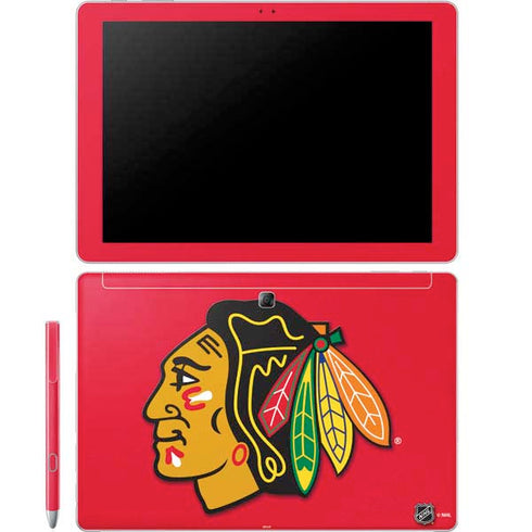 NHL Chicago Blackhawks Solid Background Galaxy Book 12in Skin
