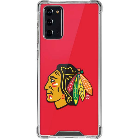 NHL Chicago Blackhawks Solid Background Galaxy Note20 5G Clear Case