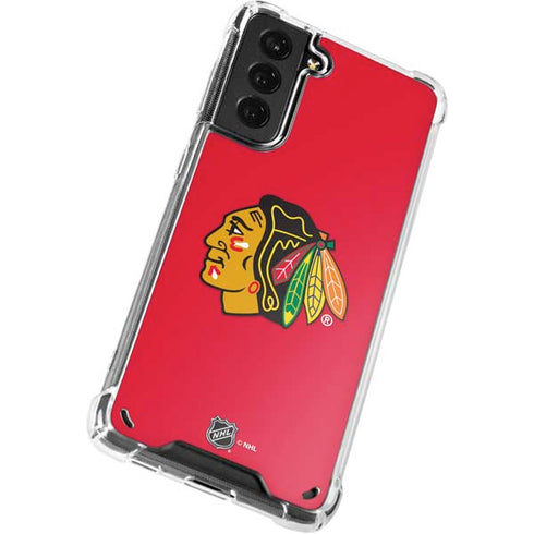 NHL Chicago Blackhawks Solid Background Galaxy S21 Plus 5G Clear Case