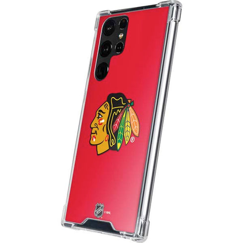 NHL Chicago Blackhawks Solid Background Galaxy S22 Ultra Clear Case