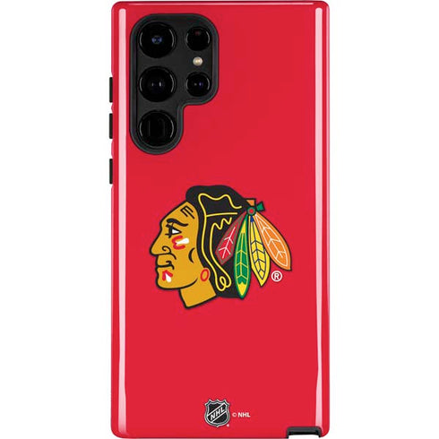 NHL Chicago Blackhawks Solid Background Galaxy S22 Ultra Pro Case