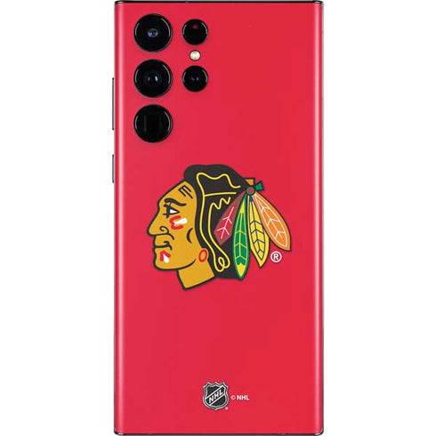 NHL Chicago Blackhawks Solid Background Galaxy S22 Ultra Skin