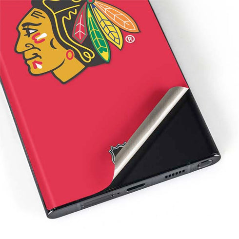 NHL Chicago Blackhawks Solid Background Galaxy S22 Ultra Skin