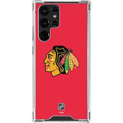 NHL Chicago Blackhawks Solid Background Galaxy S24 Ultra Clear Case